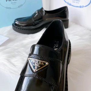 Prada Brushed Leather Loafers